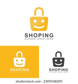 Online Store Logo Design Template. Shopping bag sign.