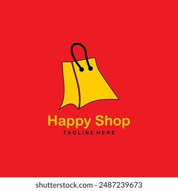 Plantilla de diseño de logotipo de tienda en línea. Ilustración vectorial gráfica de concepto de diseño de logotipo de bolso de tienda. Perfecto para Elementos de Web de comercio electrónico, ventas, descuentos, tiendas, emblemas de comerciantes, etc.