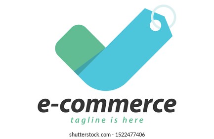 On-line store logo design vector. Shopping cart and price tag logo design concept. Price tag logo template.