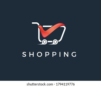 Vector de diseño de logotipo de tienda en línea. Concepto de diseño del logotipo del carrito de la compra y el logotipo de la etiqueta de precio. Plantilla de logotipo de etiqueta de precio.