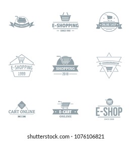 Online store logo set. Simple set of 9 online store vector logo for web isolated on white background