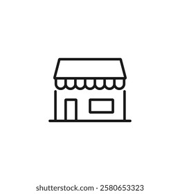 Online store marketplace or ecommerce shop flat vector icon for apps and websites