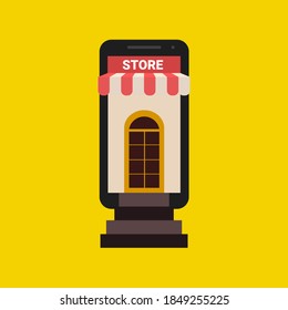 Online-Shop. Konzept des mobilen Ladens.
