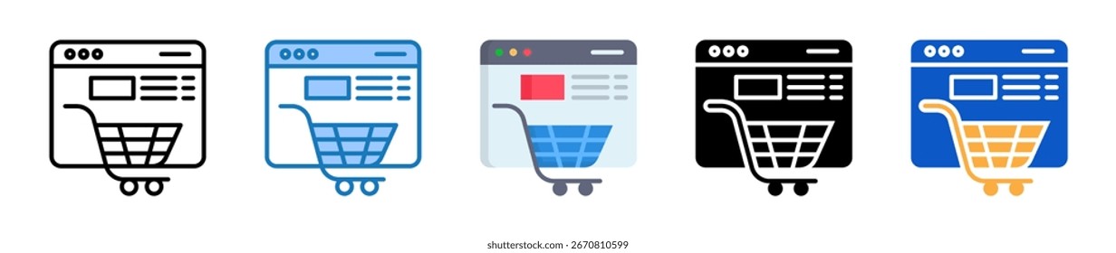 Online Store multiple style icons set design vector illustration.