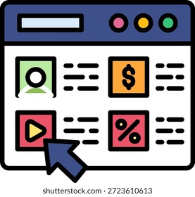 Tienda en línea Nuevo Vector de diseño de iconos creativos