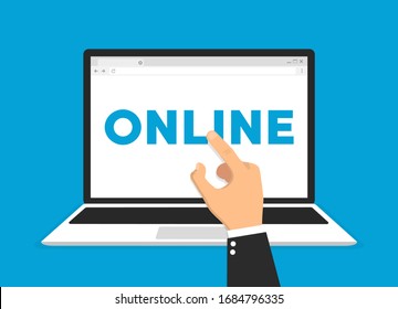 Online store on laptop screen