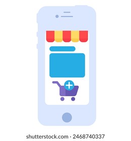 Online Store On Smartphone Screen Adding Item