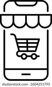 Online Store Outline icon vector illustration