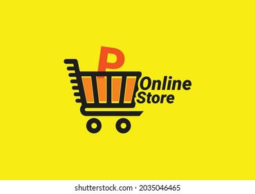 Online Store P Letter Logo And Icon Design Template