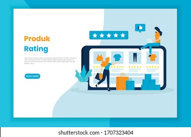 Online Store Product Feedback Review Illustration. This Design Can Be Used For Websites, Landing Pages, UI, Mobile Applications, Posters, Banners