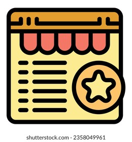 Online store refund icon outline vector. Shipment box. Parcel order color flat