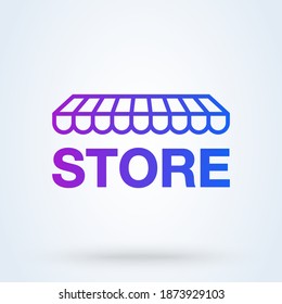 Online Store sign icon or logo. Marketplace concept. Ecommerce online shop vector illustration.