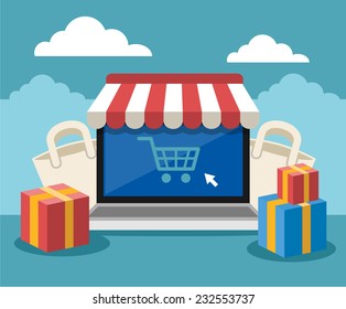 Online store. Vector flat illustration