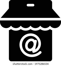 online store vector glyph flat icon