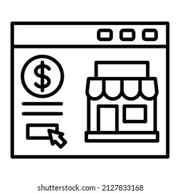 Icono vectorial de la tienda en línea. Se puede usar para imprimir, móviles y aplicaciones web.