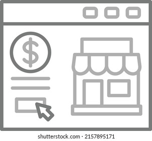 Icono vectorial de la tienda en línea. Se puede usar para imprimir, móviles y aplicaciones web.
