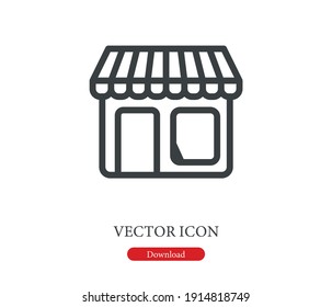 Online store vector icon. Editable stroke. Symbol in Line Art Style for Design, Presentation, Website or Apps Elements. Pixel vector graphics - Vector