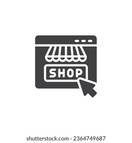 Online store vector icon. filled flat sign for mobile concept and web design. Online shopping glyph icon. Symbol, logo illustration. Vector graphics