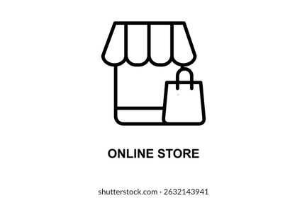 Vektorsymbol im Online-Shop einzeln auf weißem Hintergrund