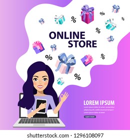 Online store. Vector illustration