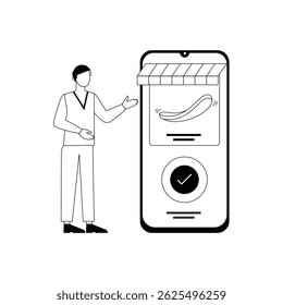 Ilustración vectorial de la tienda en línea que puede modificar o editar fácilmente

