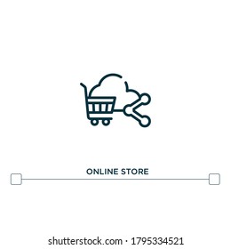online store vector line icon. Simple element illustration. online store outline icon from sharing out concept. Can be used for web and mobile
