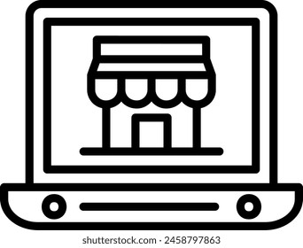 Online Store Vector Line Icon Design