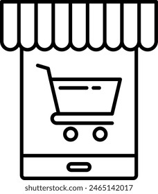 Online Store Vector Line Icon Design