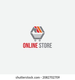 Online store vector logo for business.
