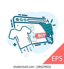 Online Store. Vector modern line design illustration icon