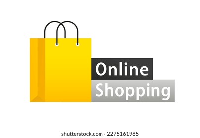 Online store for websites and mobile applications. Smart business marketing concept. Online shopping concept with bags. Banner for mobile applications and websites. Vector illustration
