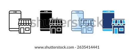 Online Storefront Icon Set Multiple Style Collection