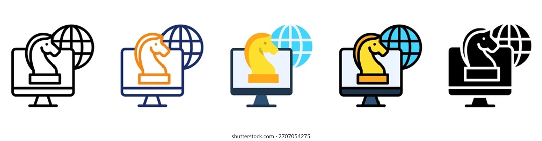 Online Strategy Icon Multiple Style Vector Illustration