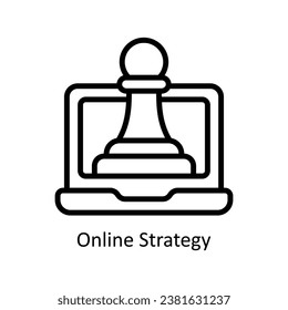 Online Strategy vector outline Design illustration. Symbol on White background EPS 10 File 