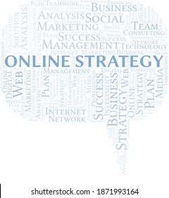Online Strategy word cloud create with text only.