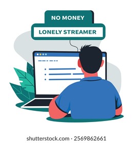 Online streaming character illustration in flat style 