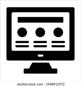ilustración moderna de un icono de glifo de streaming en línea