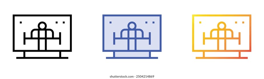 online streaming icon. Linear, Blue Fill and Gradient Style Design Isolated On White Background