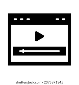 Online Streaming Vector Glyph Icon For Personal And Commercial Use.
