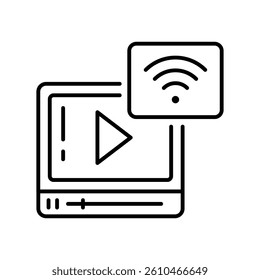 Online Streaming vector outline icon. EPS 10 file