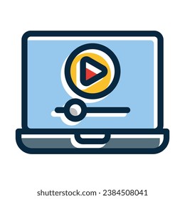 Online Streaming Vector Thick Line Filled Dark Colors Icons For Personal And Commercial Use.
