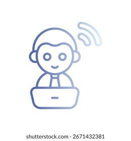 Icono de estudiante en línea Vector ilustración de stock