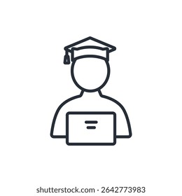 online student icons isolated on White Background. Flat style design