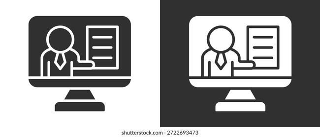 Online Studies Icon Set Vector Collection Isolated In Black And White