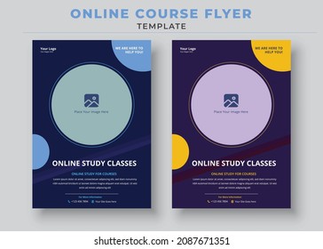 Online Study Classes Flyers, Course Flyer Template, Online Class Flyers, Education Flyer, Online Course Flyers And Poster