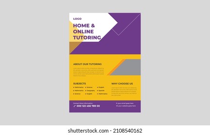 Online Study Classes Flyers, Online Tutors Flyer Template, Course Flyer Template, Education Flyer, Online Course Flyers And Poster, Back To School. Education, Online Learning.
