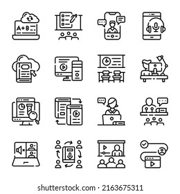 Online Study Hand Drawn Icons

