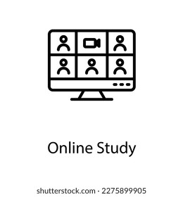 Online study icon design stock illustration