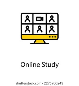 Online study icon design stock illustration
