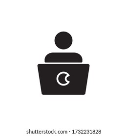 online study icon glyph vector illustration. isolated on white background